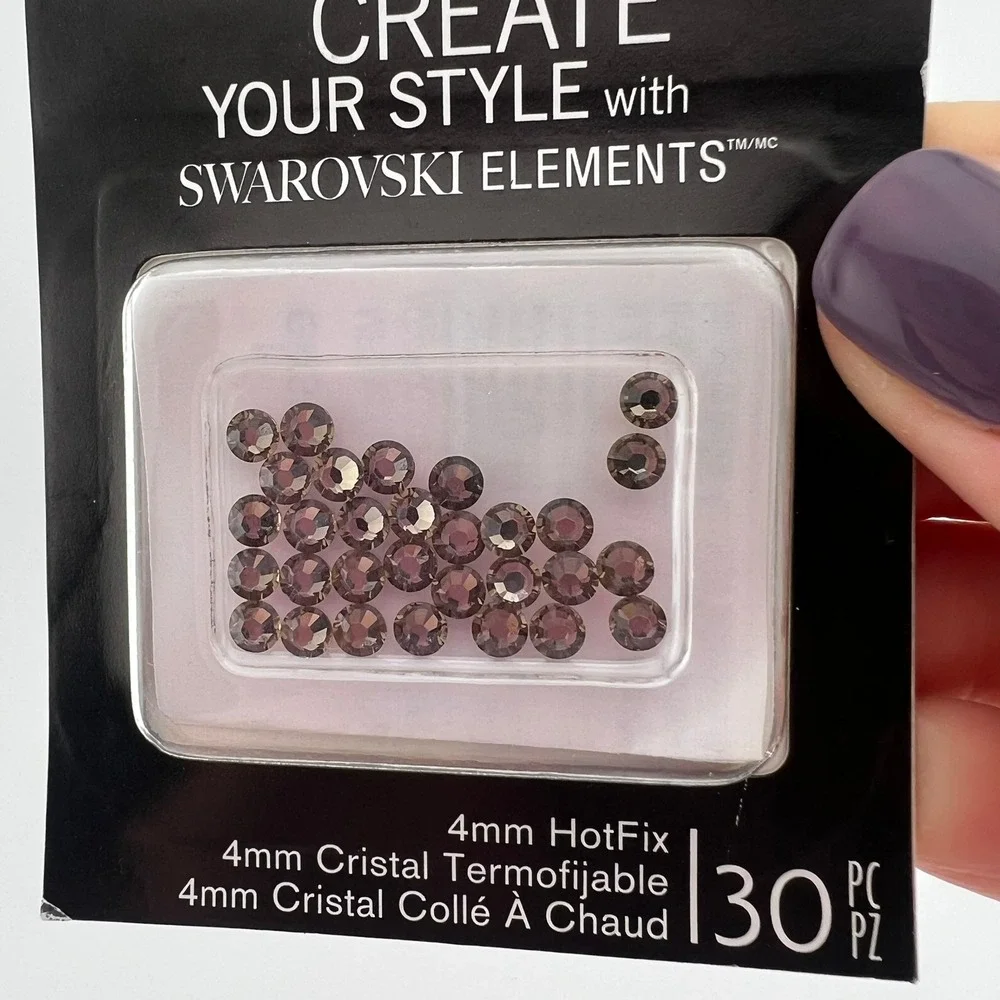 HotFix Crystal Rhinestones 4mm Gray 30pc Iron On Gems Craft DIY New